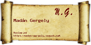 Madán Gergely névjegykártya