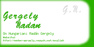 gergely madan business card
